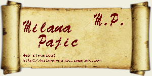 Milana Pajić vizit kartica